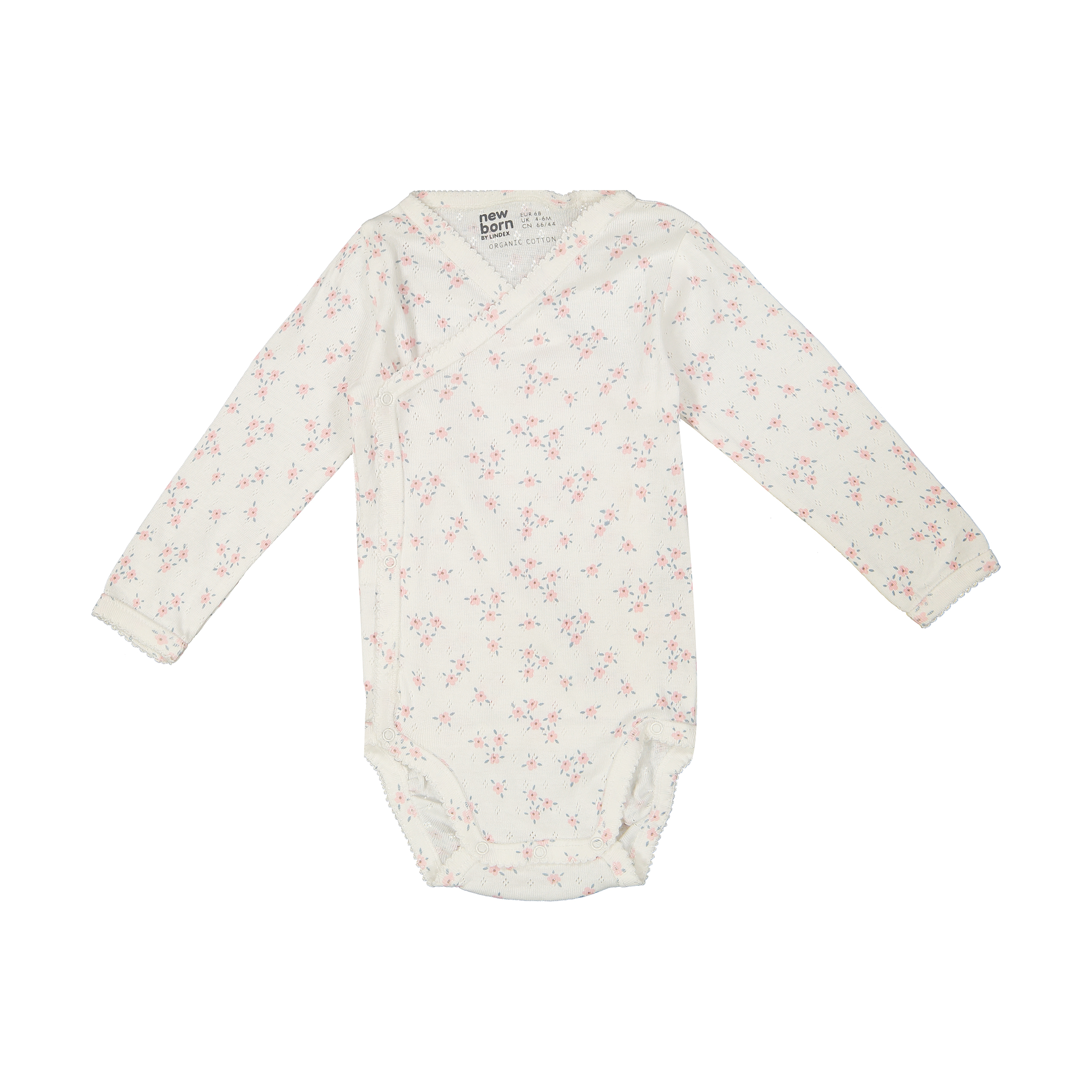 بادی آستین بلند نوزادی لیندکس مدل گل رز