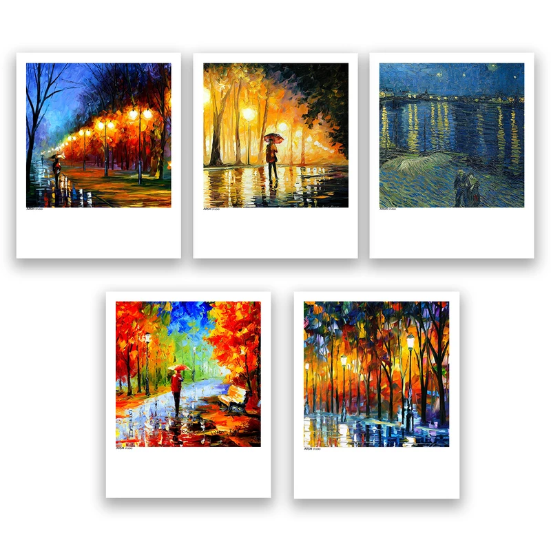 آویز تزیینی عرش مدل فانتزی منظره هنری کد Asa385 مجموعه پنچ عددی