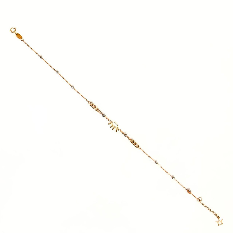 پابند طلا 18 عیار زنانه مدل P009 طرح پلاک تاج