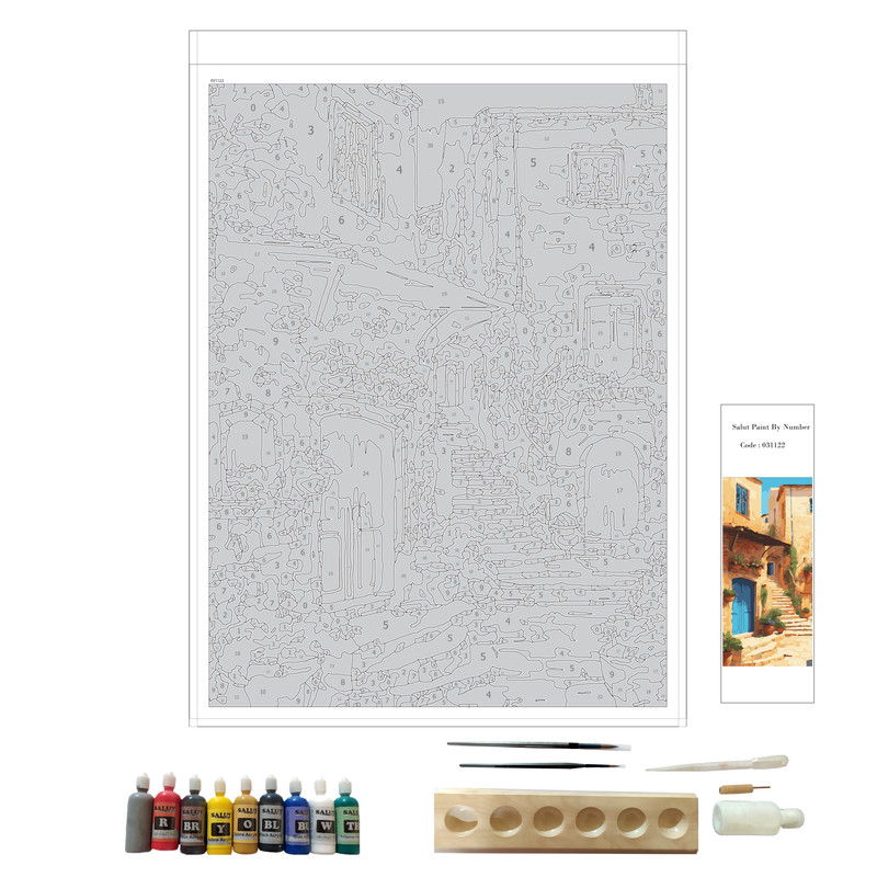 بسته رنگ آمیزی مدل آکرولیک سالوت کد 031122 مجموعه 18 عددی