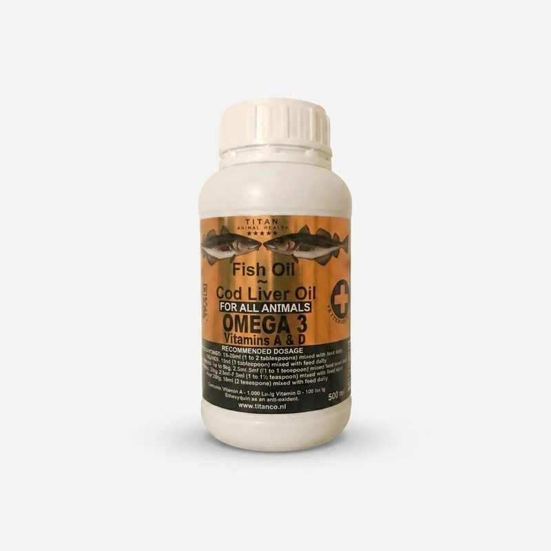 روغن ماهی درمان ریزش مو سگ و گربه تیتان مدل امگا 3 حجم 500 میلی لیتر