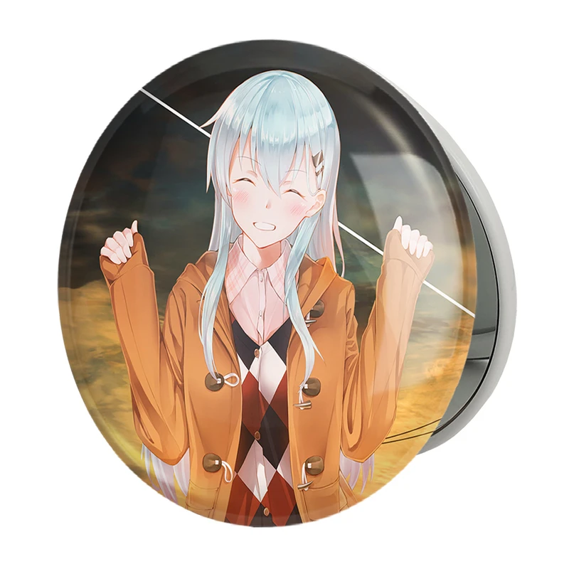 آینه جیبی خندالو طرح دختر انیمه ای مدل تاشو کد 18038 