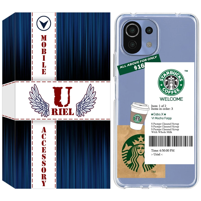 کاور یوریل مدل Clear کد 4 طرح استارباکس مناسب برای گوشی موبایل شیائومی Mi 11 Lite / 11 Lite 5G NE