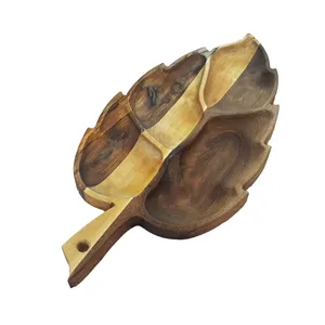 ظرف چوبی مدل برگ کد 74
