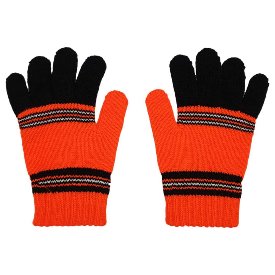 دستکش بافتنی بچگانه مدل O01 رنگ نارنجی