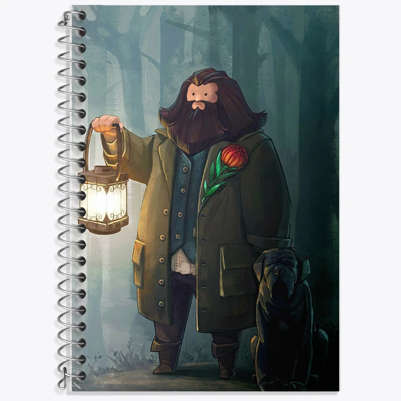 دفتر زبان 50 برگ خندالو مدل سه خط طرح هاگرید هری پاتر (Harry Potter) کد F8208