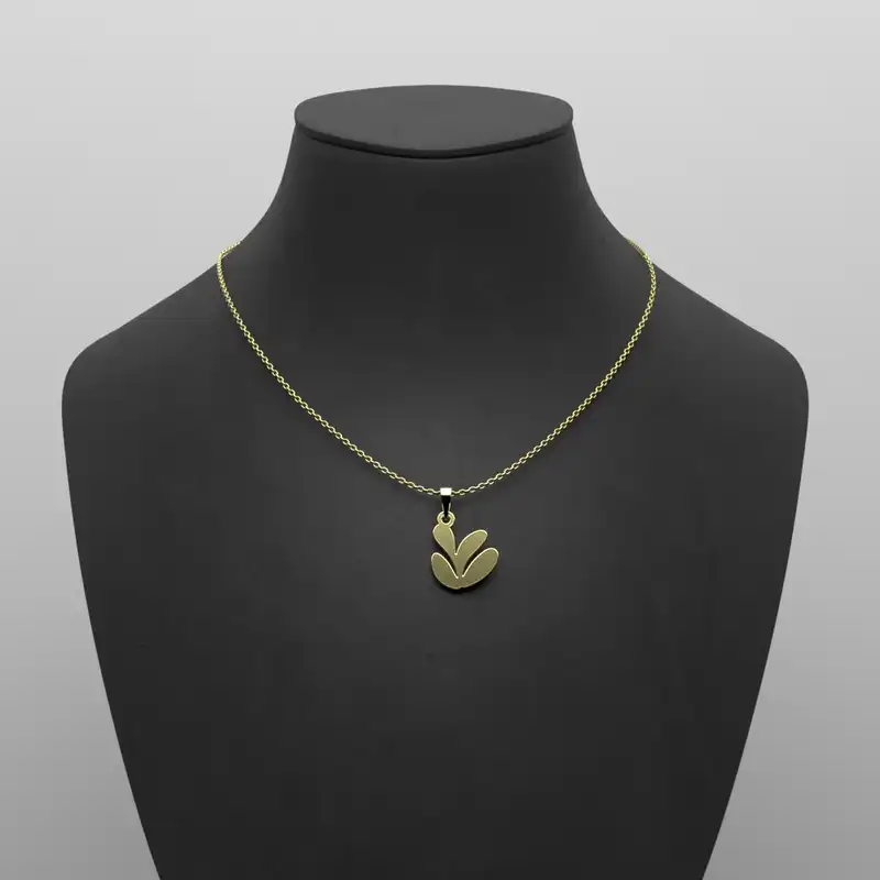 گردنبند طلا 18 عیار زنانه مدوپد مدل برگ کد RR2-1-1070