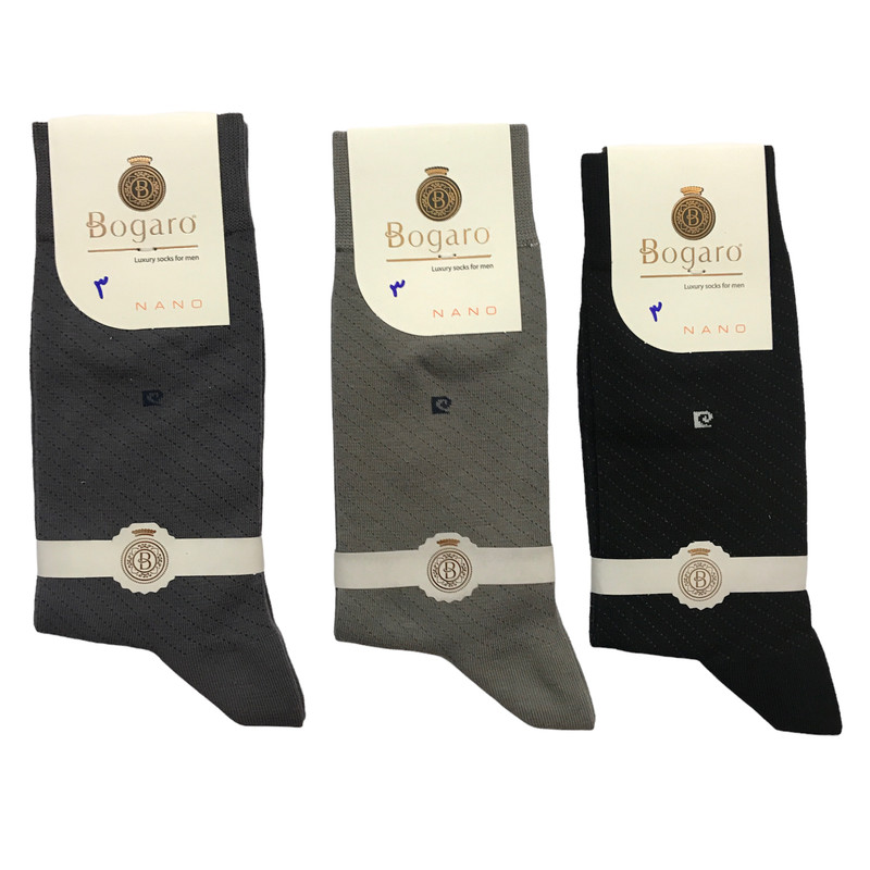 جوراب مردانه  بوگارو مدل نانو کد bms 9 مجموعه 3 عددی