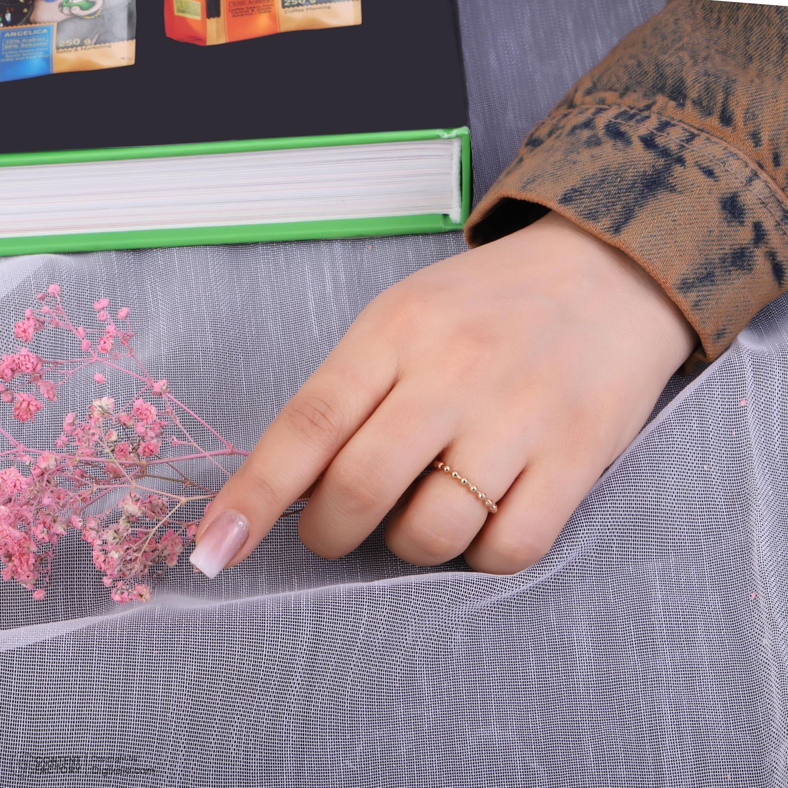 انگشتر طلا 18 عیار زنانه حافا گلد مدل گوی کد r009 سایز 56 -  - 9