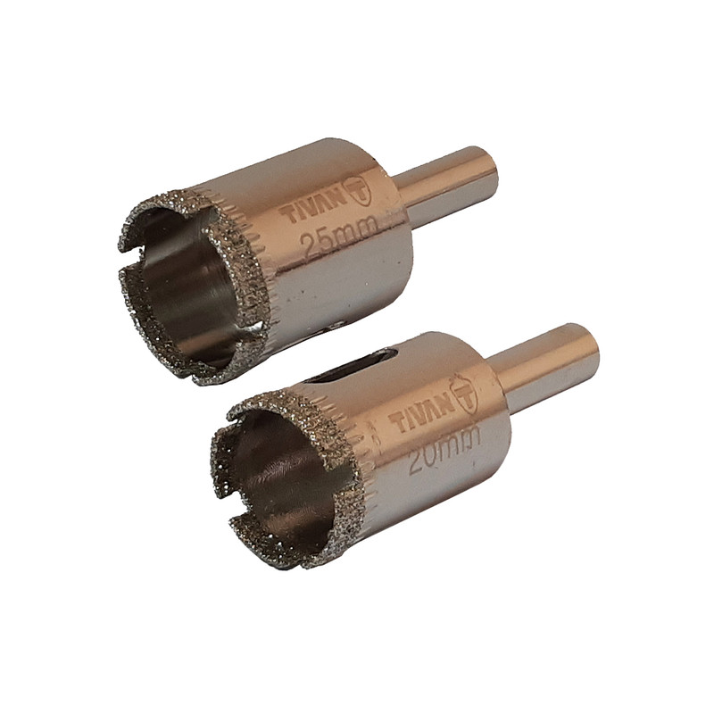 مته گردبر شیشه تیوان مدل HT - 020 سایز 20 میلی متر مجموعه دو عددی