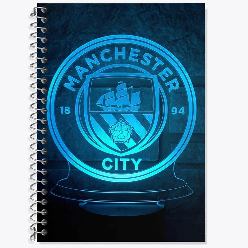 دفتر زبان 50 برگ خندالو مدل دو خط طرح باشگاه منچستر سیتی Manchester City کد 2069