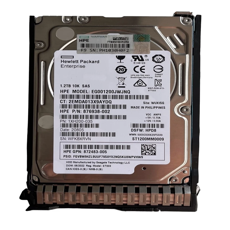 هارد دیسک سرور اینترنال اچ پی ای مدل   1.2TB SAS 12G 10K SFF SC DS 872479-B21 ظرفیت 1.2 ترابایت 