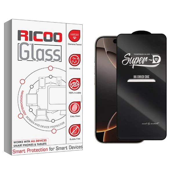 محافظ صفحه نمایش ریکو مدل RiC2newpkg SuperD مناسب برای گوشی موبایل اپل iPhone 16 Pro Max