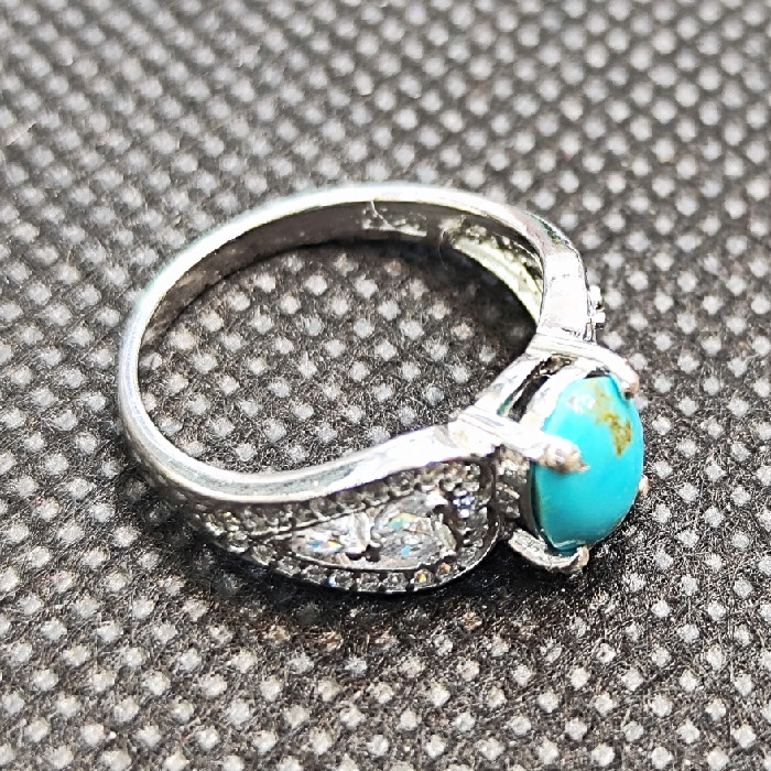 انگشتر نقره زنانه مدل سنگ فیروزه نیشابور کد 667