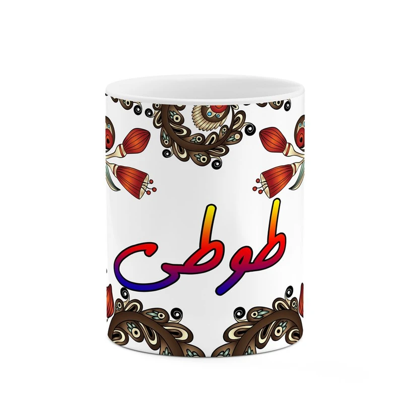 ماگ کاکتی مدل اسم طوطی طرح سنتی گل و بته کد mgh46038