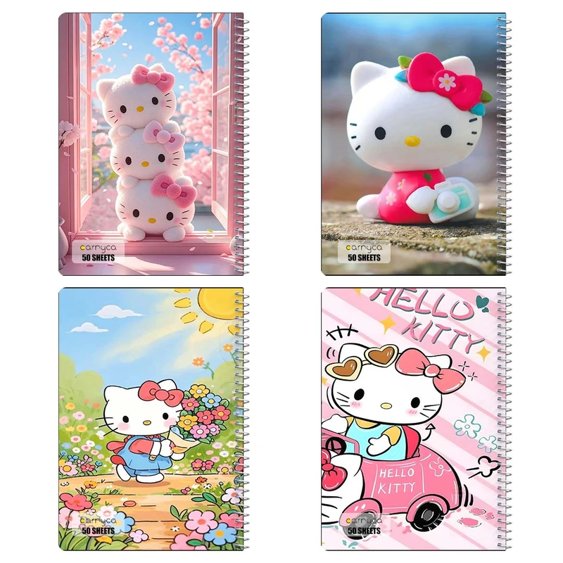 دفتر نقاشي 50 برگ کارنيکا طرح هلو کیتی hello kitty کد 71455 مجموعه 4 عددی