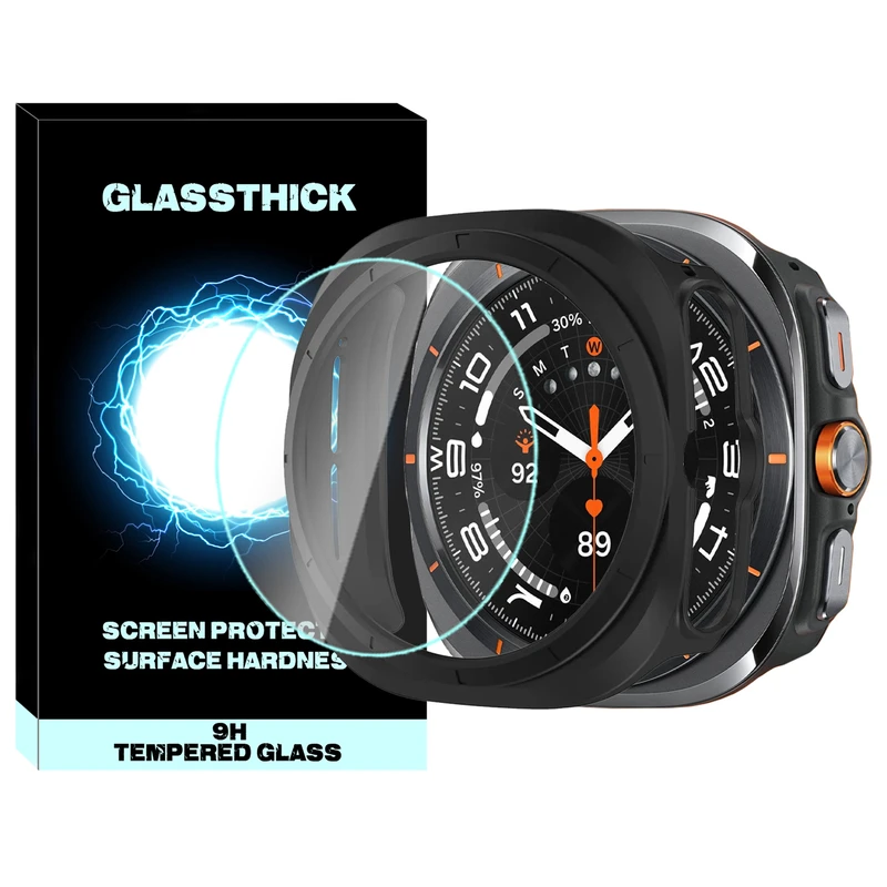 کاور گلستیک مدل PC Bumper GL مناسب برای ساعت هوشمند سامسونگ Galaxy Watch 7 Ultra 47mm به همراه محافظ صفحه نمایش
