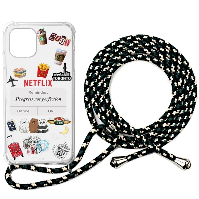 کاور طرح Progressمناسب برای گوشی موبایل اپل Iphone 14 Promax  به همراه بند