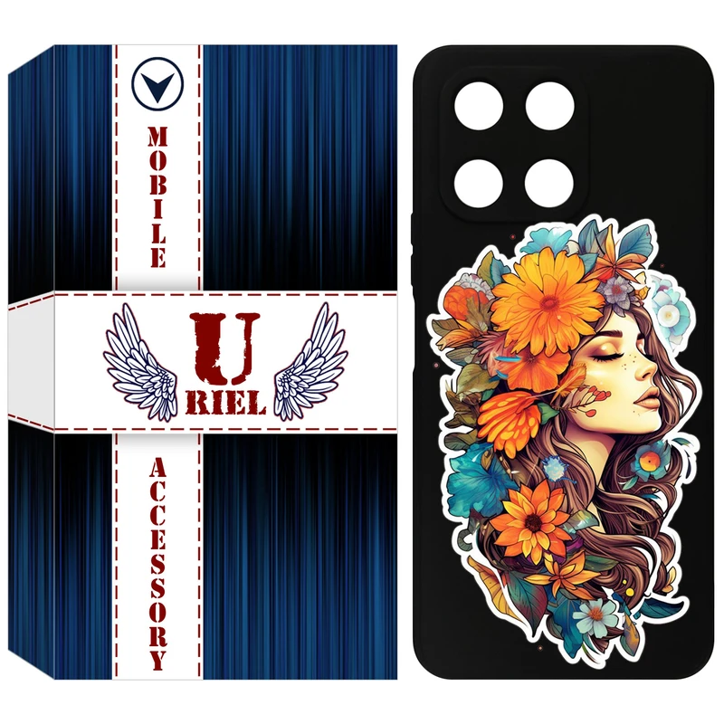 کاور یوریل مدل KSH کد 52 طرح دختر مناسب برای گوشی موبایل آنر X6A / X6A Plus