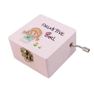 جعبه موزیکال مدل کودکانه طرح دختر بچه خندان و توت فرنگی و گل کد MB10