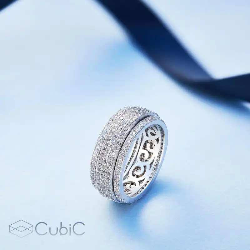 انگشتر نقره زنانه کوبیک مدل QR-2804-12