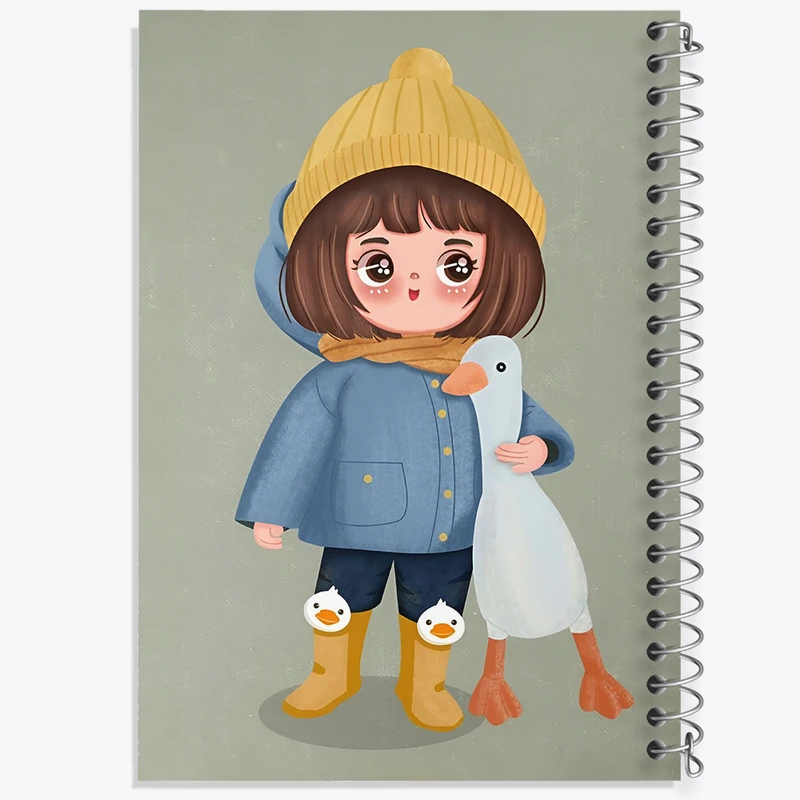 دفتر مشق 100 برگ خندالو طرح دخترانه کیوت کد N5041