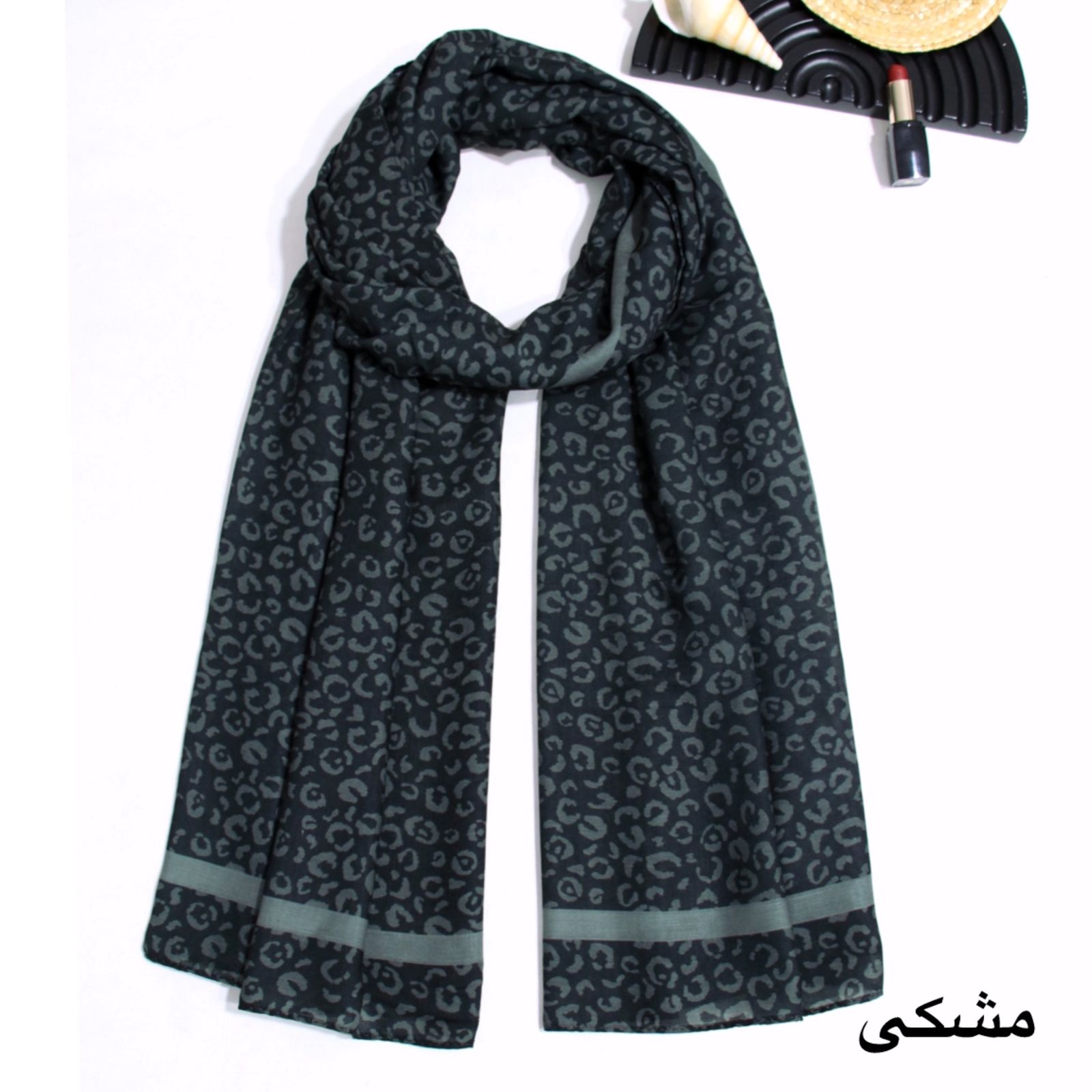 شال زنانه مدل نخی مزونی پترن پلنگی کد ana-7071 -  - 16