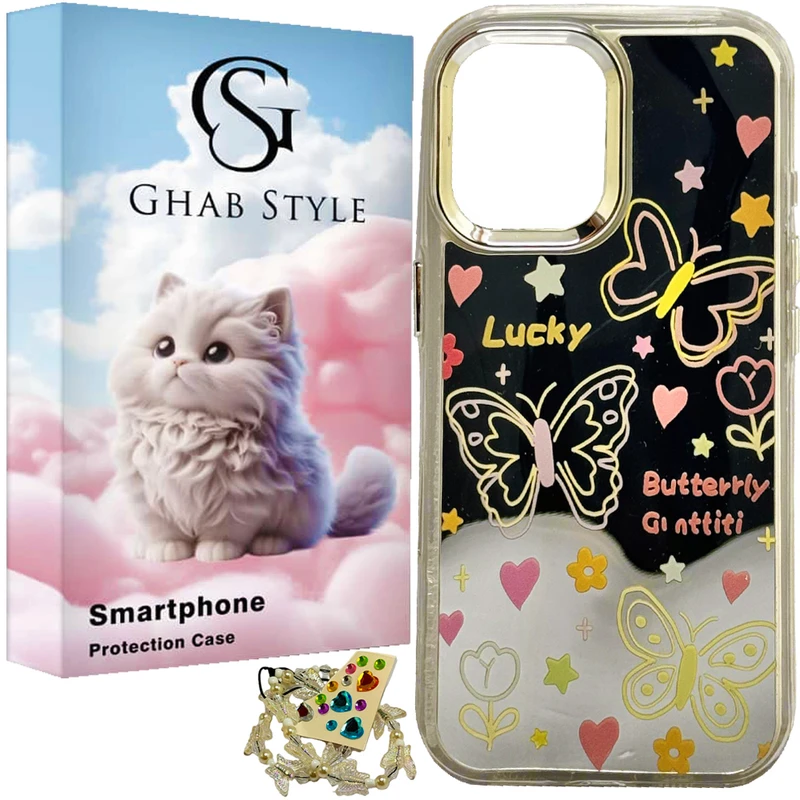 کاور قاب استایل مدل پروانه و آینه ای مناسب برای گوشی موبایل اپل iPhone 16 / iPhone 17