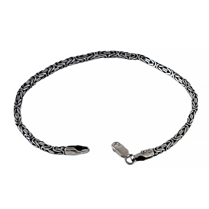 دستبند نقره مردانه ملک زیور مدل کرال طرح سیاه قلم کد 901