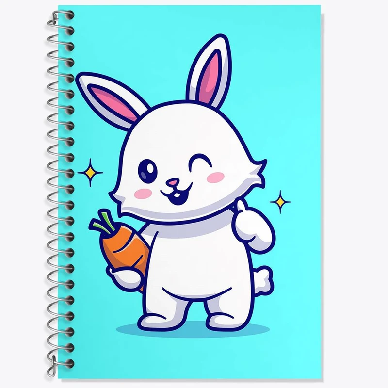 دفتر زبان 50 برگ خندالو مدل دو خط طرح خرگوش کد 26223