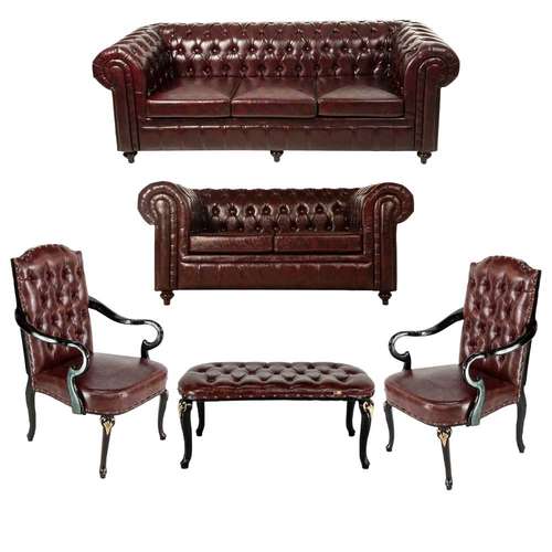 مبل بازرگانی پارسین مدل چستر ورنا به همراه جلومبلی هفت نفره