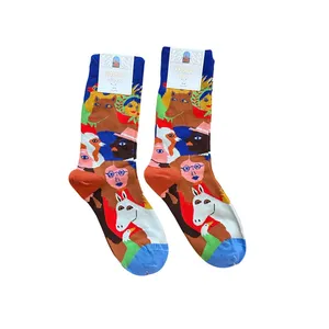 جوراب ساق بلند زنانه مدل هنری طرح مزرعه