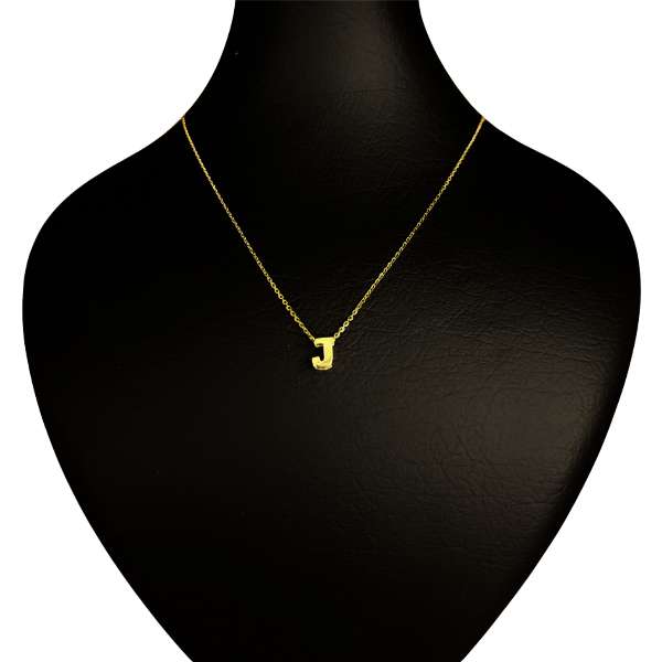 گردنبند طلا 18 عیار زنانه گنجینه هنر خوش نشین مدل سه بعدی طرح J گردنبند طلا 18 عیار زنانه گنجینه هنر خوش نشین مدل سه بعدی طرح J