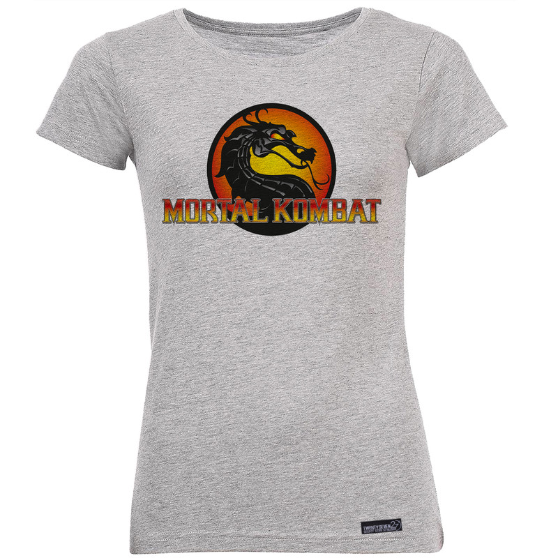 تی شرت آستین کوتاه زنانه 27 مدل Mortal Kombat Logo کد MH1506