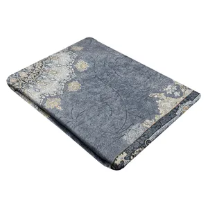 روفرشی مدل مخمل شانل کشدار کد R-1005 زمینه طوسی