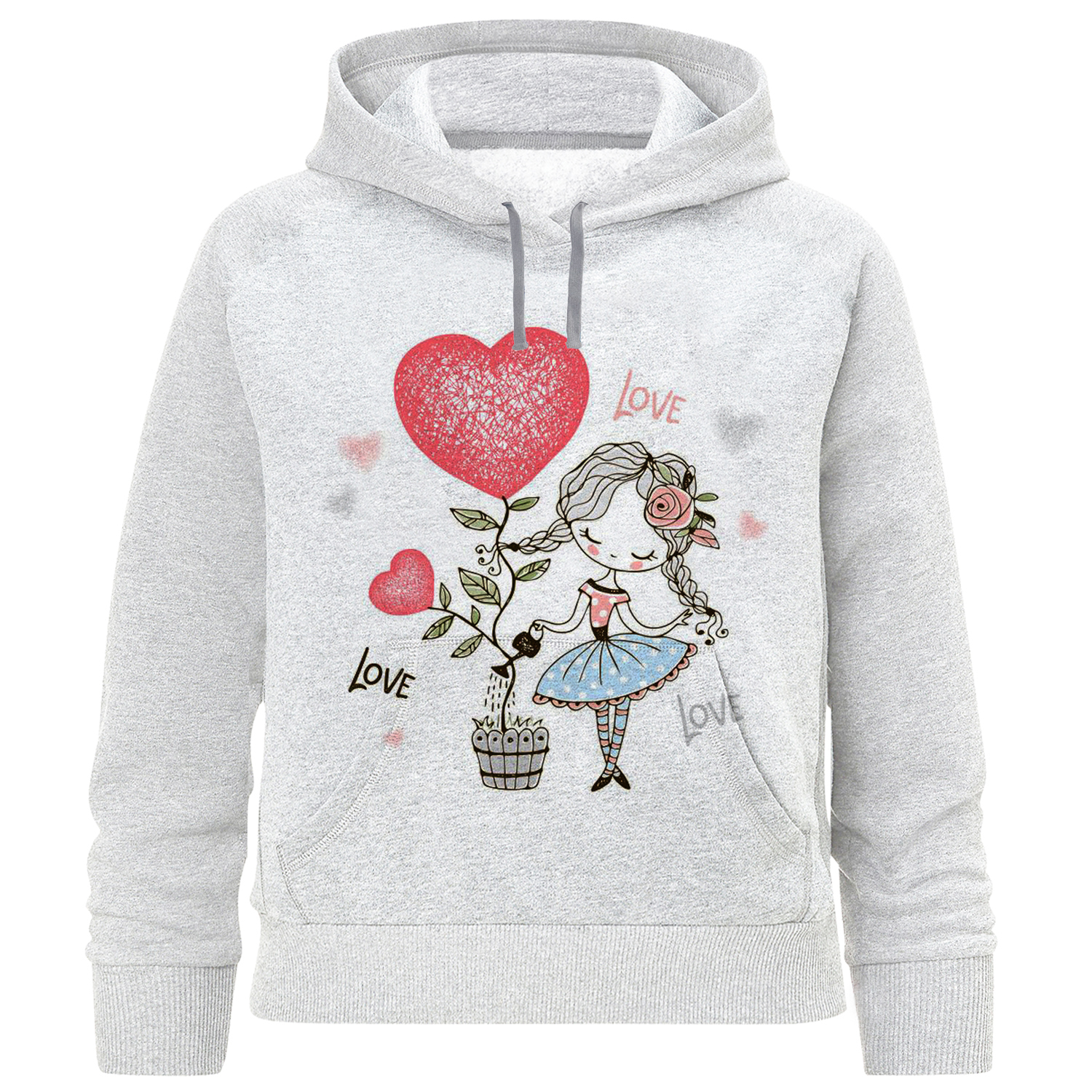 هودی دخترانه مدل دختر و قلب F820