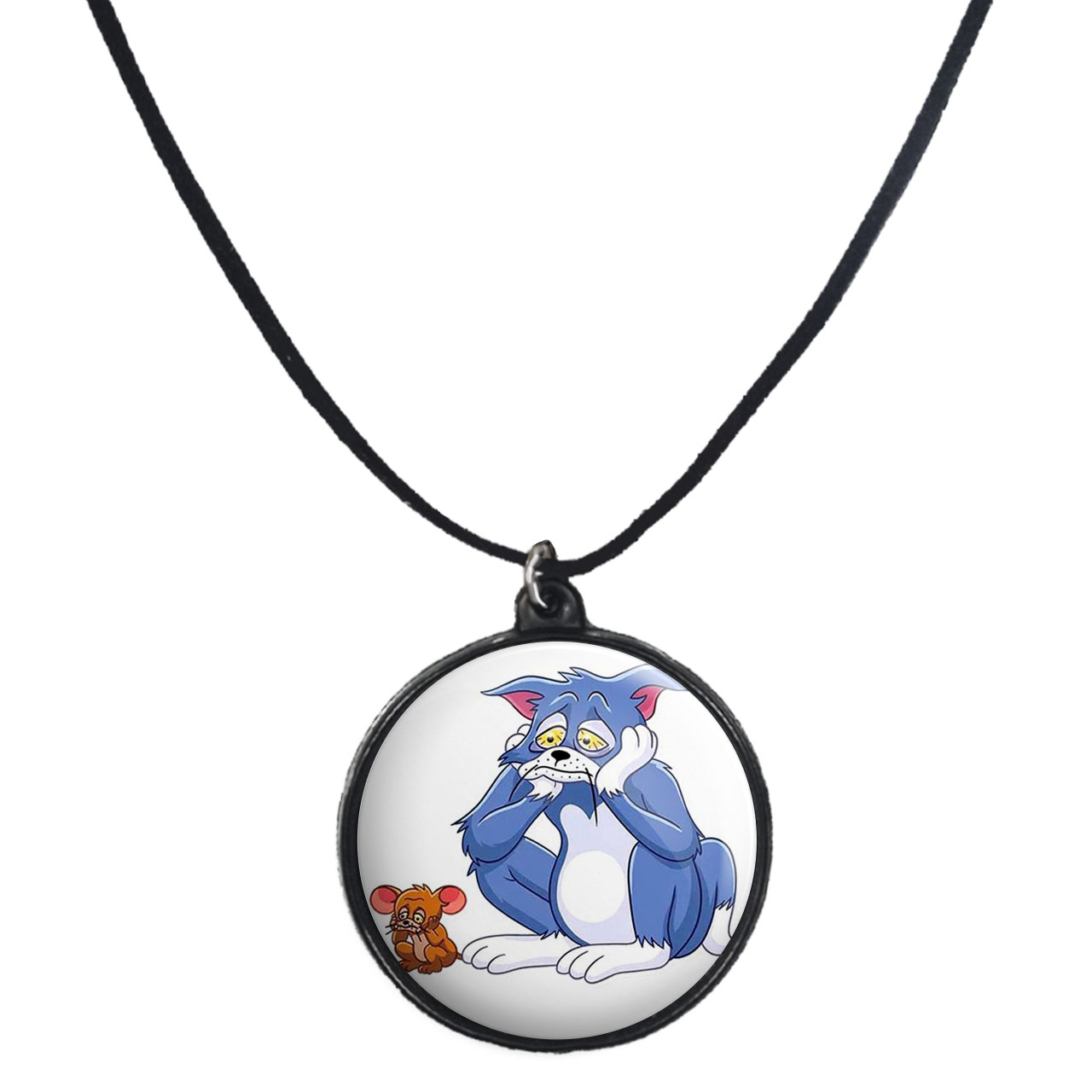 گردنبند پرمانه طرح تام و جری کد pmb.10852 مدل دو طرفه