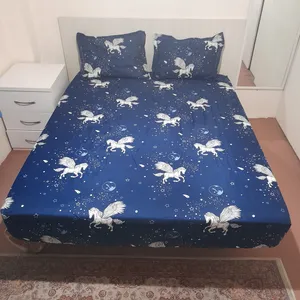 سرویس ملحفه مدل کشدوز niki06.25 کد 180 طرح هورس دو نفره سه تکه