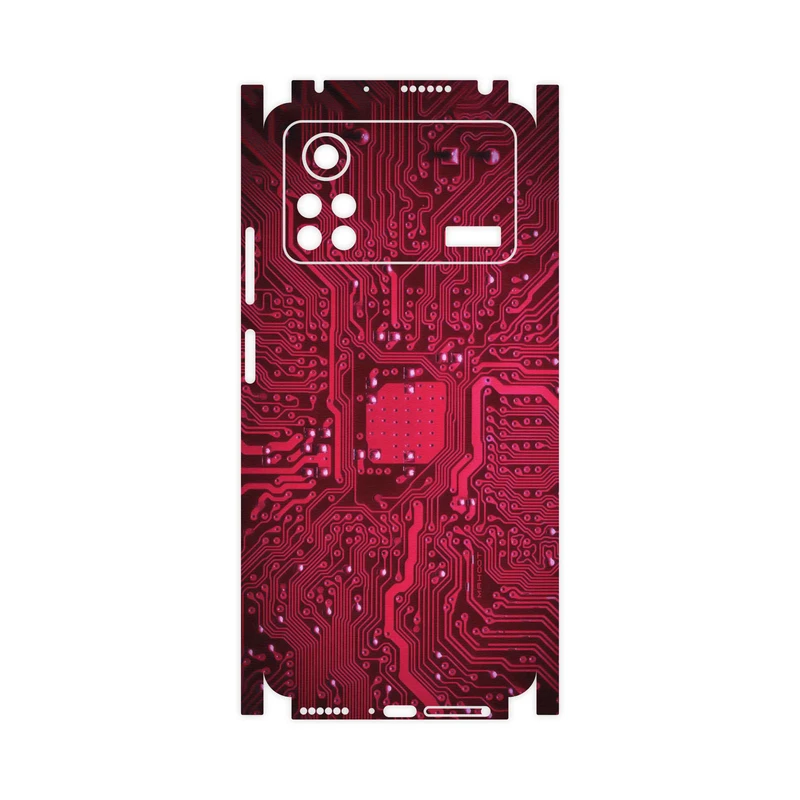 برچسب پوششی ماهوت مدل Red-Printed-Circuit-Board-FullSkin مناسب برای گوشی موبایل شیائومی Poco X4 Pro 5G