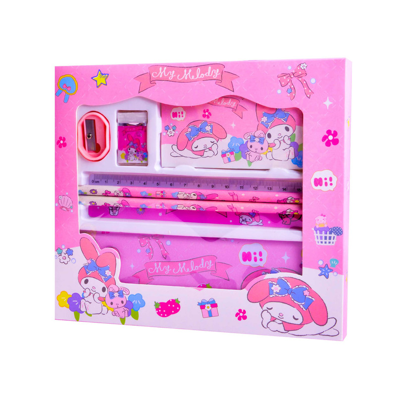 بسته لوازم تحریر مدل ملودی طرح سانریو مجموعه 7 عددی