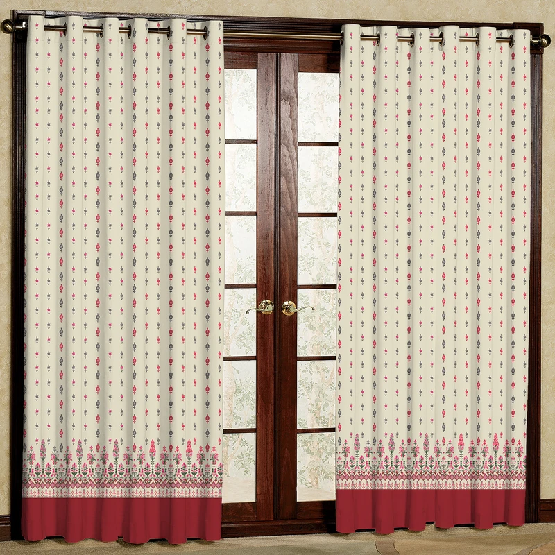 پرده بارمان دکور طرح آرشیدا مدل مخمل پانچی کد 5727 W سایز 140x280 سانتی متر