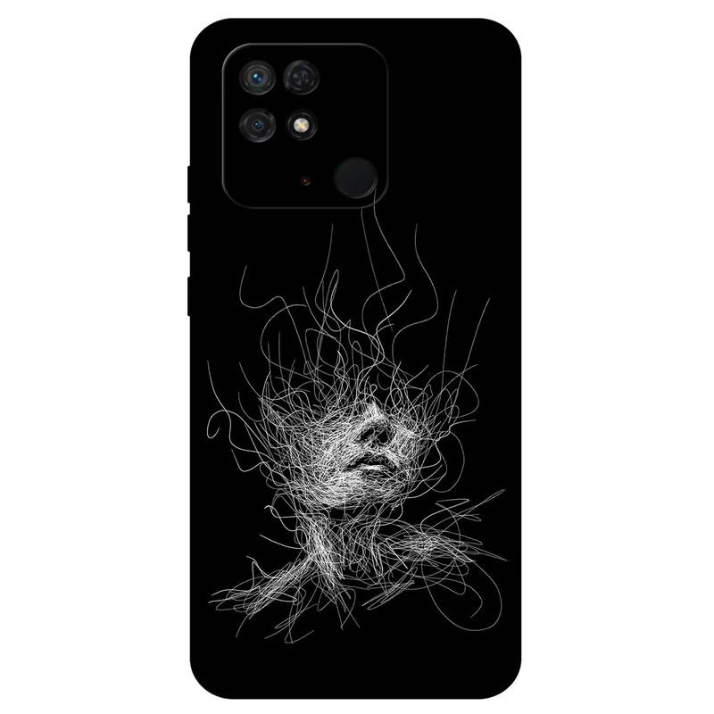 کاور مگافون طرح اسکچ صورت مدل 7423 مناسب برای گوشی موبایل شیائومی Redmi 10C