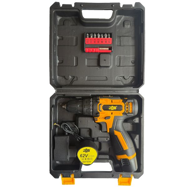 دریل پیچ گوشتی شارژی جاب مدل JB-6280 مجموعه 11 عددی
