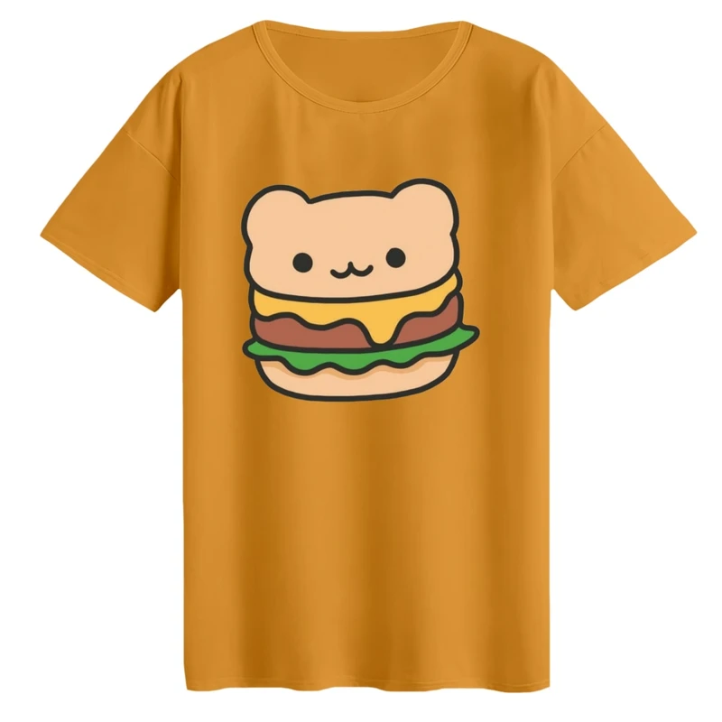 تی‌شرت لانگ آستین کوتاه زنانه مدل همبرگر