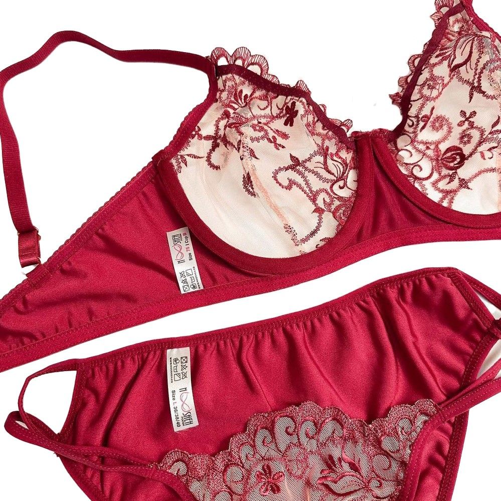 ست شورت و سوتین زنانه نوشه پوش مدل فنردار گلدوزی کد 75001 -  - 9