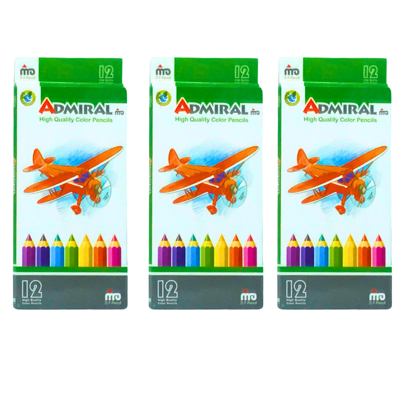مداد رنگی آدمیرال 12 رنگ مدل هواپیمایی