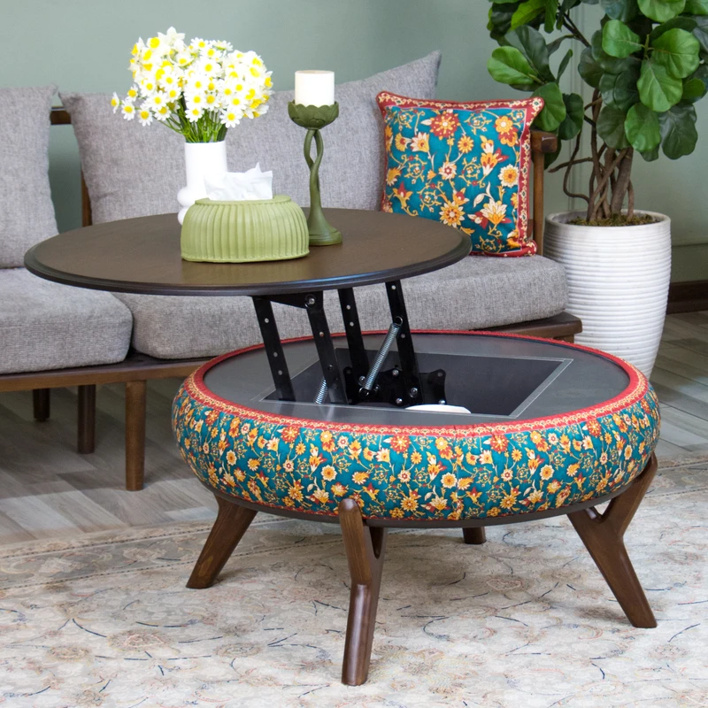 میز جلومبلی گرد مدل نقش طرح قمصر