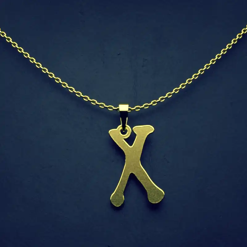 گردنبند طلا 18 عیار زنانه مدوپد مدل حرف X کد H3-1-1492