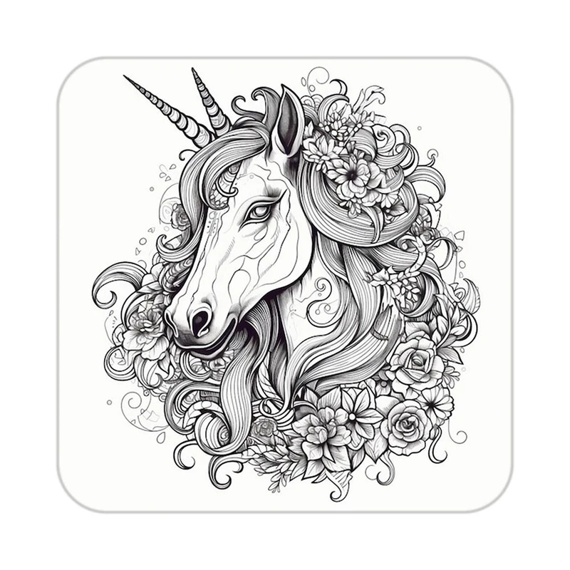 زیر لیوانی کاکتی طرح اسب تک شاخ و یونیکورن مدل mp29411