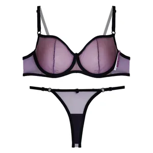 ست شورت و سوتین زنانه مدل توری شیشه ای